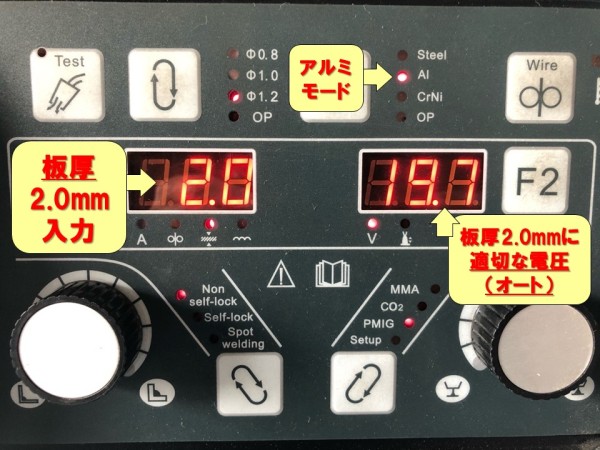 簡単設定の操作パネル