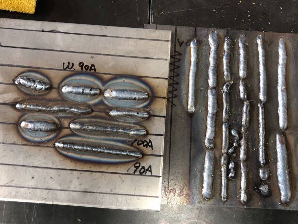 半自動溶接で下向きビードオン