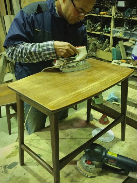 無垢テーブルの製作