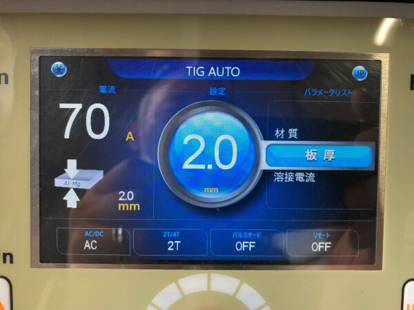 WT-TIG320S,TIG溶接機,オート機能,板厚2.0mm