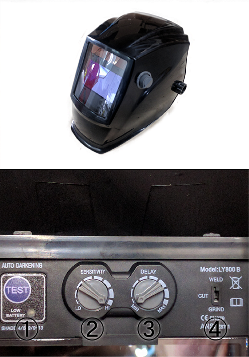 自動溶接遮光面　遮光度:DIN #9～#13